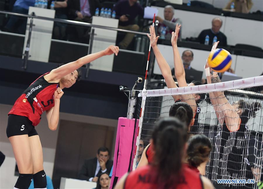 (SP)TURKEY-ISTANBUL-VOLLEYBALL-TURKISH WOMEN LEAGUE-VAKIFBANK VS ECZACIBASI 