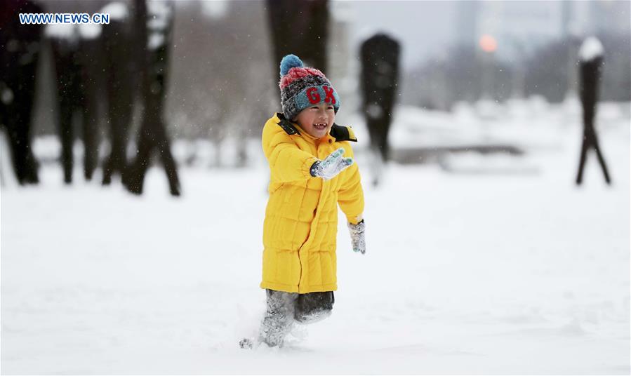 U.S.-CHICAGO-SNOW-FUN