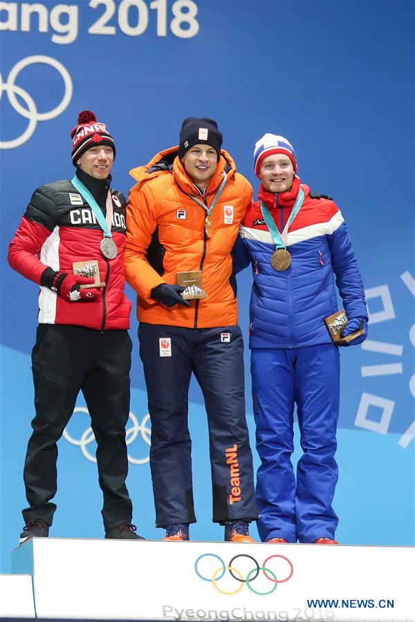 (SP)OLY-SOUTH KOREA-PYEONGCHANG-SPEED SKATING-MEN'S 5000M-MEDAL CEREMONY