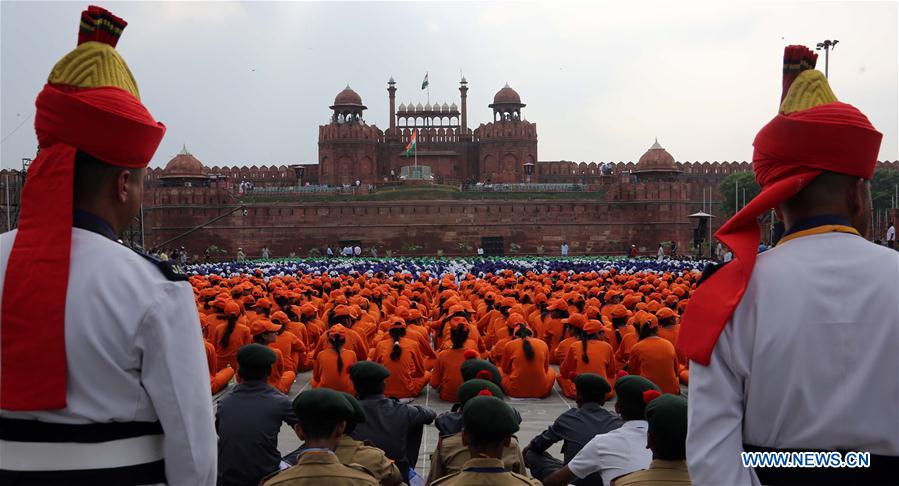 INDIA-NEW DELHI-INDEPENDENCE DAY CELEBRATIONS-REHEARSAL