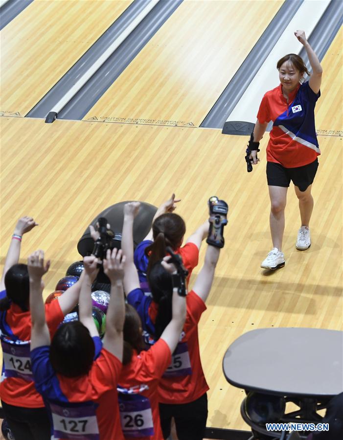 (SP)INDONESIA-PALEMBANG-ASIAN GAMES-BOWLING-WOMEN'S TEAM OF SIX