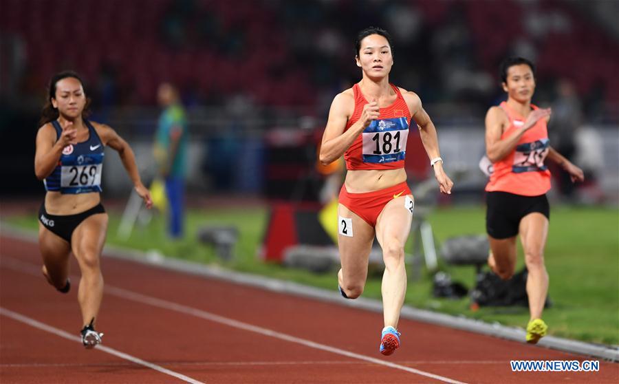 (SP)INDONESIA-JAKARTA-ASIAN GAMES-ATHLETICS-WOMEN'S 100M QUALIFICATION