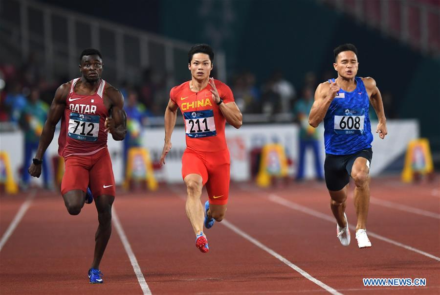 (SP)INDONESIA-JAKARTA-ASIAN GAMES-ATHLETICS-MEN'S 100M SEMIFINAL