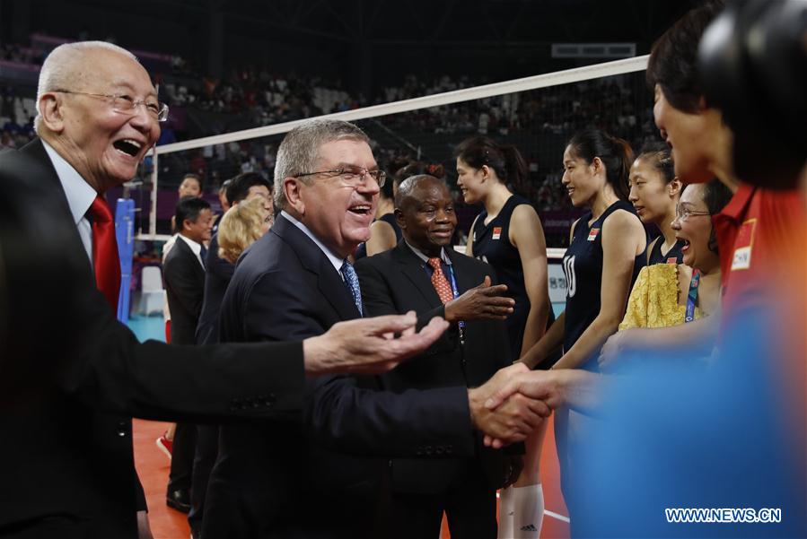 (SP)INDONESIA-JAKARTA-ASIAN GAMES-WOMEN'S VOLLEYBALL FINAL-CHINA VS THAILAND