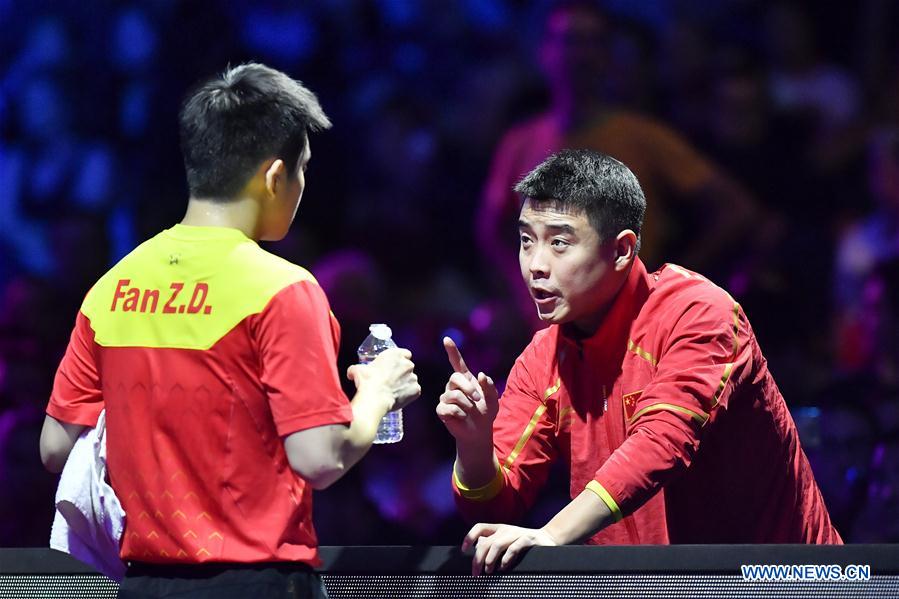 (SP)FRANCE-CHESSY-2018 ITTF MEN'S WORLD CUP-FINAL-FAN ZHENDONG VS TIMO BOLL 