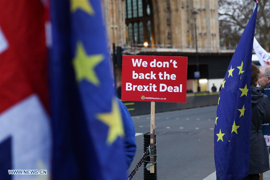 BRITAIN-LONDON-BREXIT VOTE-PUTTING OFF-PROTEST