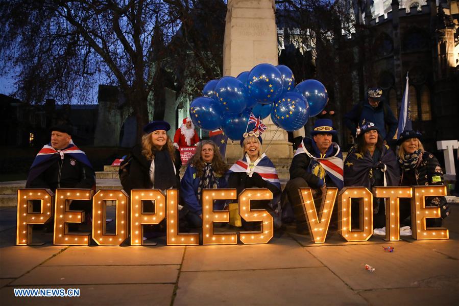 BRITAIN-LONDON-BREXIT VOTE-PUTTING OFF-PROTEST