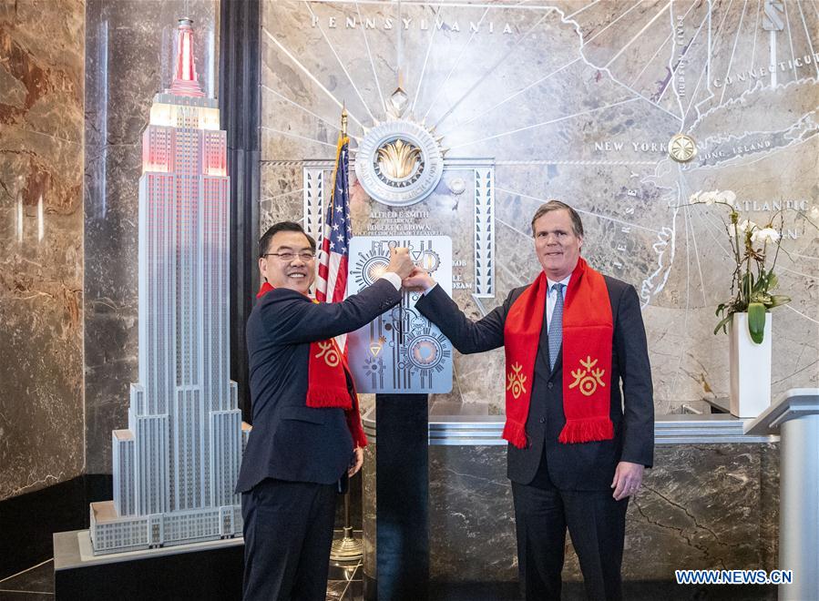 U.S.-NEW YORK-EMPIRE STATE BUILDING-CHINESE NEW YEAR-LIGHTING CEREMONY