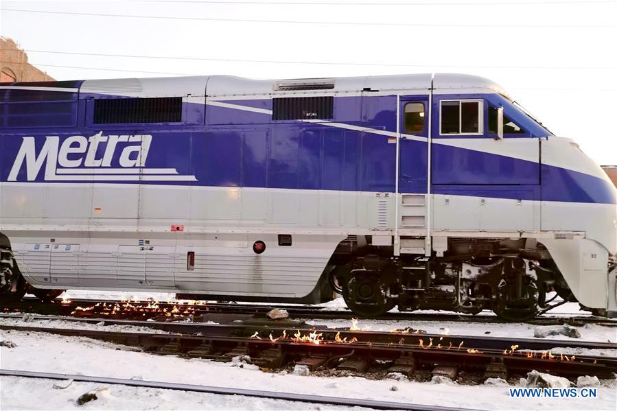 U.S.-CHICAGO-EXTREME COLD-TRAIN TRACK-FIRE