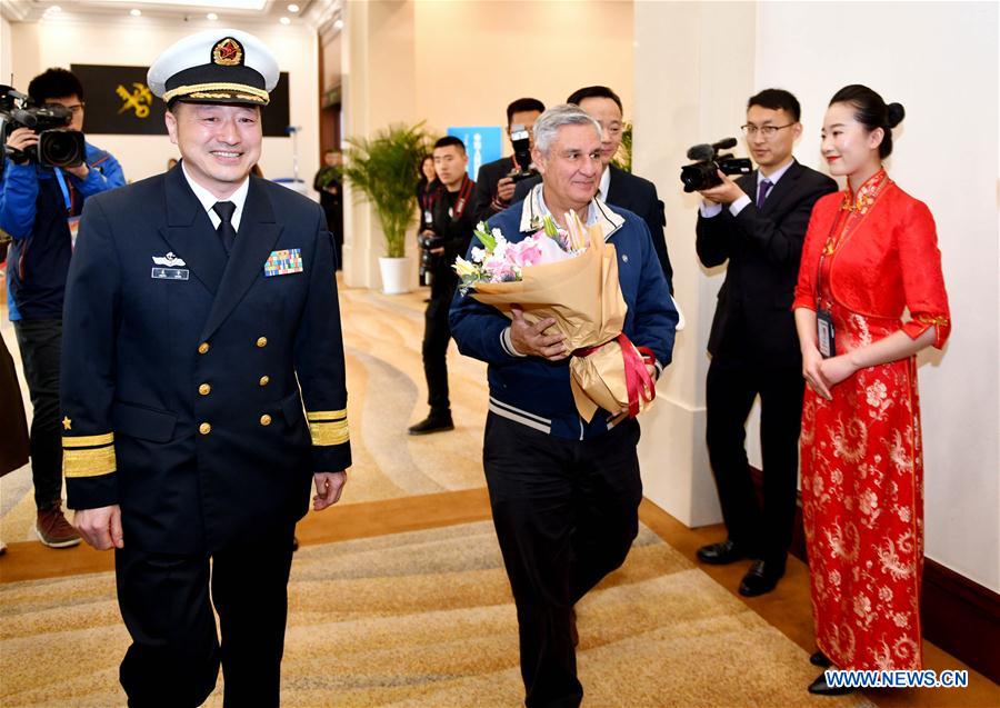 CHINA-QINGDAO-NAVY PARADE-DELEGATION-ARRIVAL (CN)