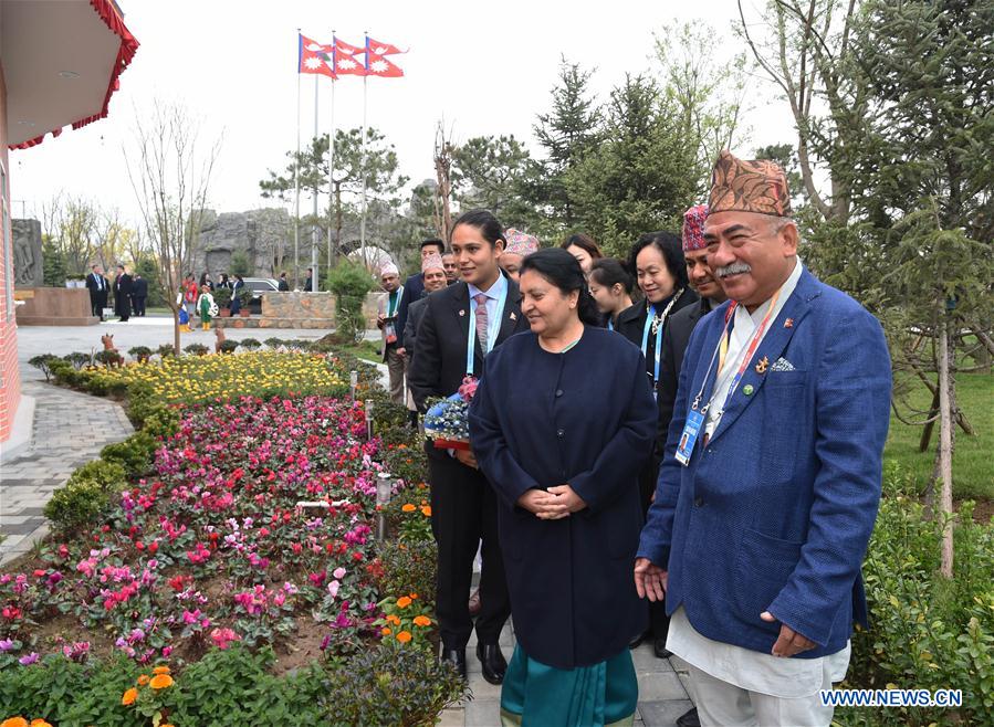 (EXPO 2019)CHINA-BEIJING-HORTICULTURAL EXPO-NEPAL GARDEN-BHANDARI-VISIT (CN)