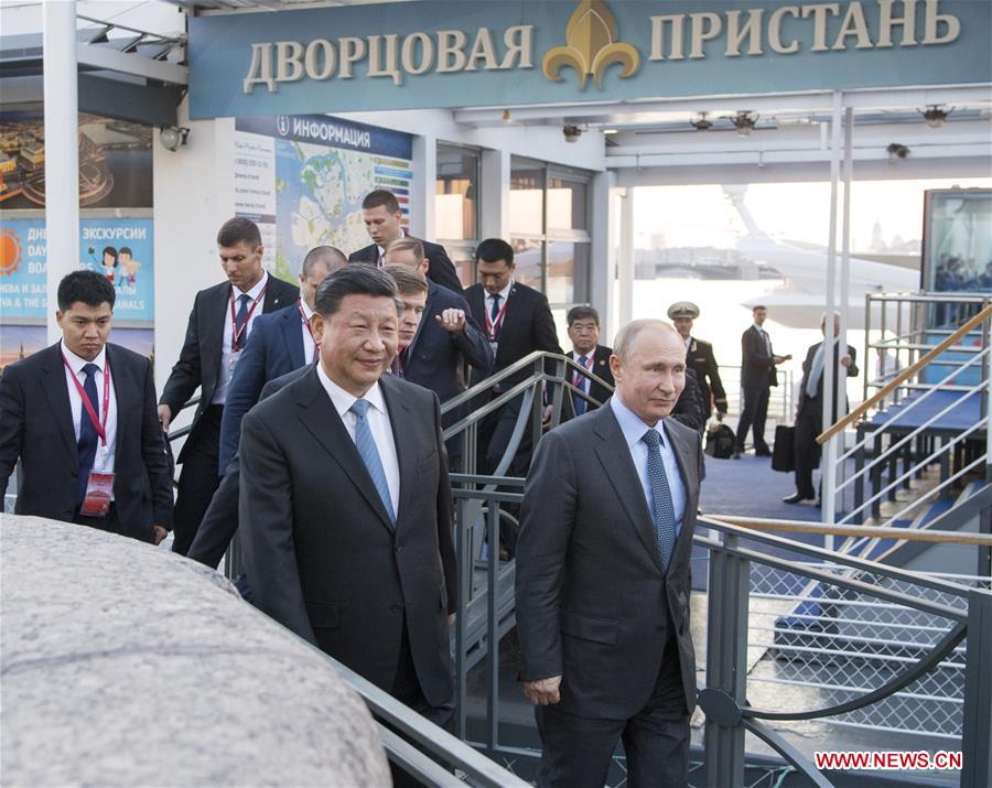 RUSSIA-ST. PETERSBURG-XI JINPING-PUTIN-MEETING 