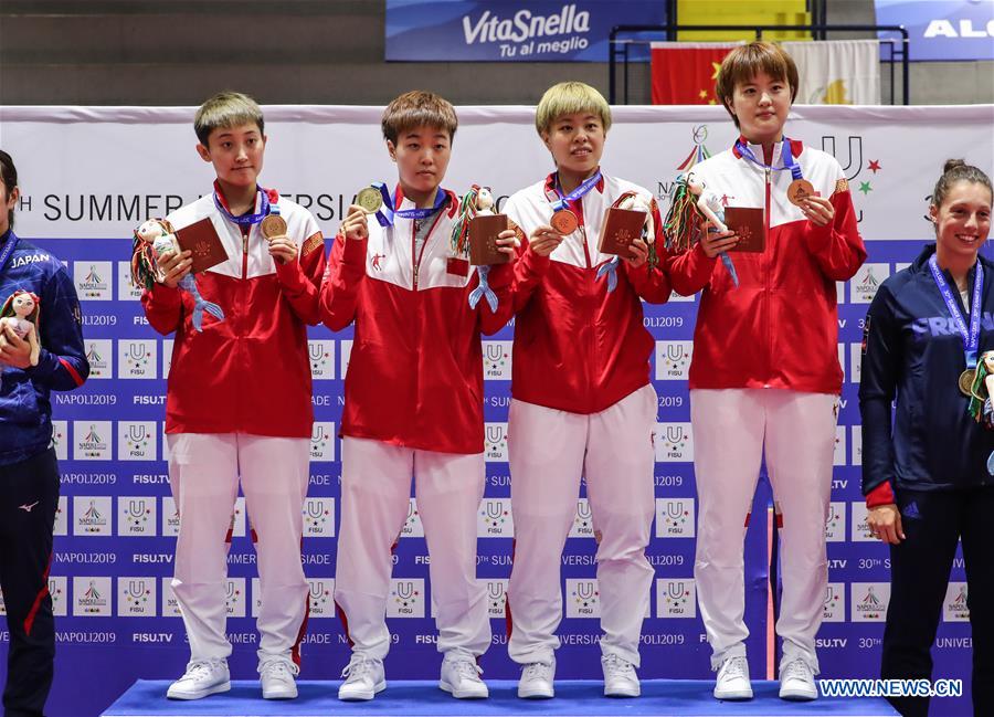 (SP)ITALY-NAPLES-SUMMER UNIVERSIADE 2019-TABLE TENNIS-WOMEN'S TEAM