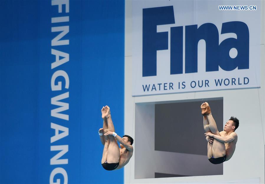 (SP)SOUTH KOREA-GWANGJU-FINA WORLD CHAMPIONSHIPS-ARTISTIC SWIMMING-MEN'S 3M SYNCHRO SPRINGBOARD