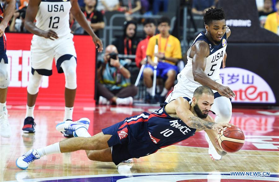 (SP)CHINA-DONGGUAN-BASKETBALL-FIBA WORLD CUP-QUARTER FINAL-USA VS FRANCE (CN)