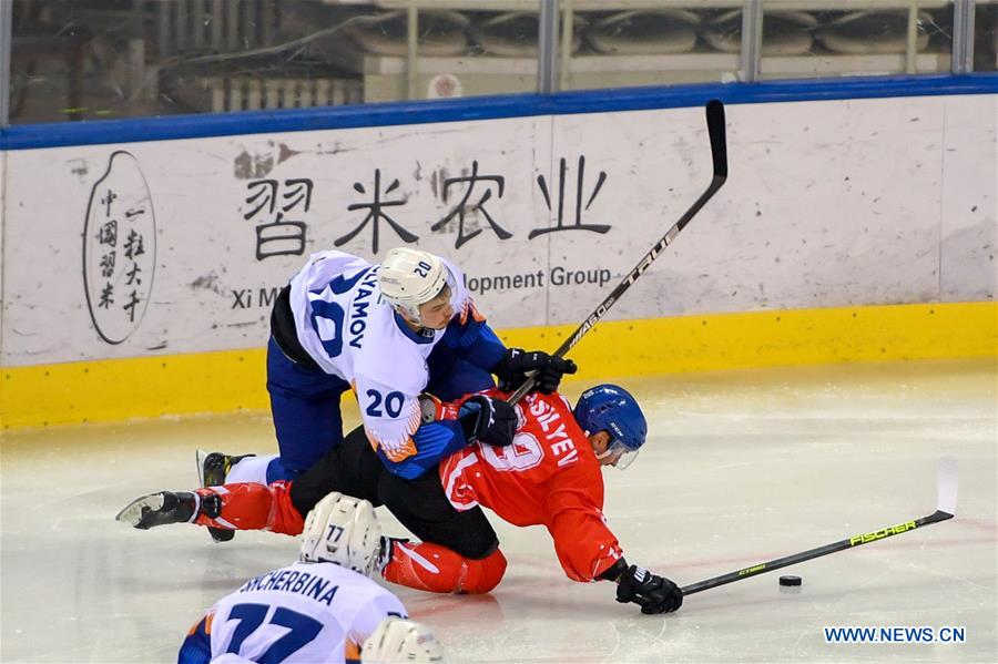 (SP)CHINA-JILIN CITY-ICE HOCKEY-SILK ROAD SUPREME HOCKEY LEAGUE-TSEN TOU VS HUMO(CN)