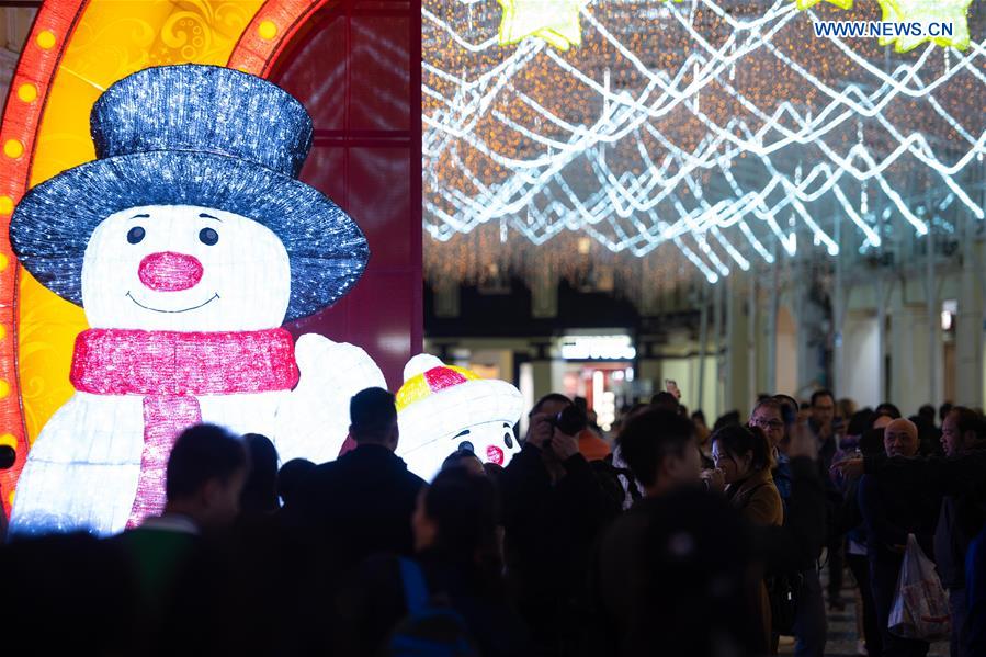 CHINA-MACAO-SENADO SQUARE-FESTIVE LIGHTS-CHRISTMAS-NEW YEAR (CN)