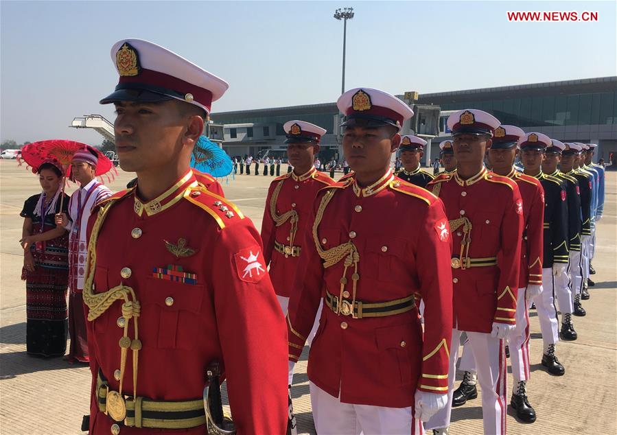 MYANMAR-NAY PYI TAW-CHINESE PRESIDENT-PEOPLE-WELCOME