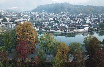 Scenery of Hongcun Village scenic spot in Yixian County, China's Anhui