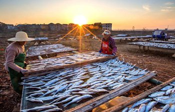 Good weather for pickling, drying fish in China's Jiangxi