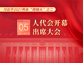 習(xí)近平2021兩會(huì)“微鏡頭”之二：3月5日 人代會(huì)開(kāi)幕，出席大會(huì)