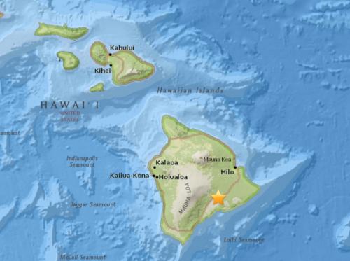 夏威夷大島發(fā)生5.8級(jí)地震震源深度1.8公里
